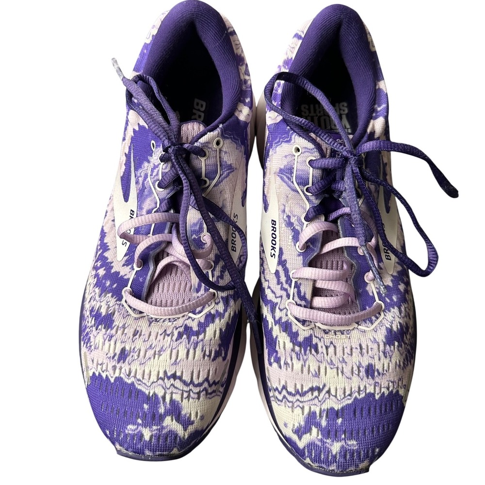 Brooks Ghost 14 Purple Tie Dye Wave Running Shoes Womens 8 1203381B574